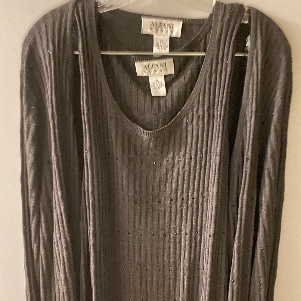 Grey and Sequined Sweater Set